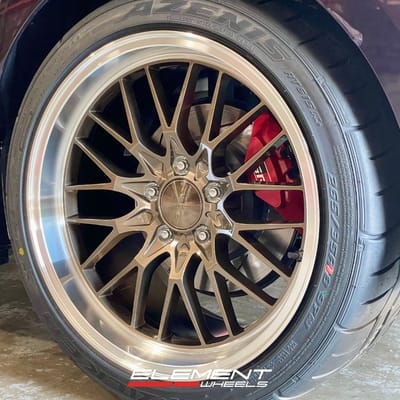 18 inch Ace Alloy AFF04 in Bronze w/ Machined Lip on a 2023 Toyota GR Corolla