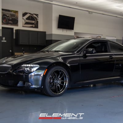 Staggered 20 Inch Variant Krypton in Super Black Chrome on a 2010 BMW 650i