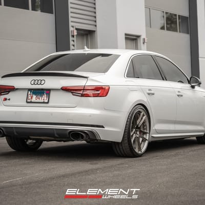20 inch BC Forged HNR5S Brushed Black w/ Polished Lips on a Lowered 2018 Audi S4