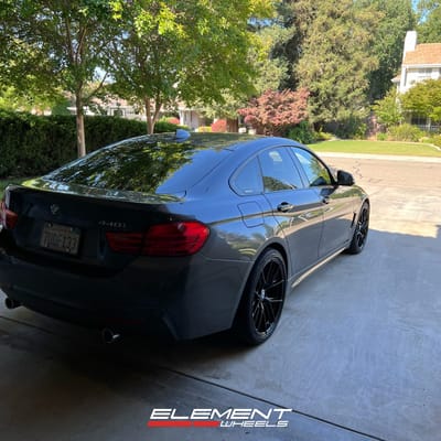 19 Inch Staggered Curva Concept Cff70 in Gloss Black on a 2017 BMW 4-Series RWD
