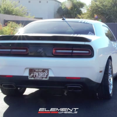 20 Inch Staggered Ferrada FR2 in Machine Silver on a 2019 Dodge Challenger