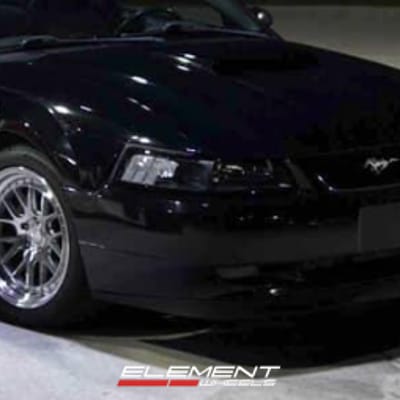 Staggered 18 inch Aodhan DS06 Silver w/ Machined Face on a 2004 Ford Mustang