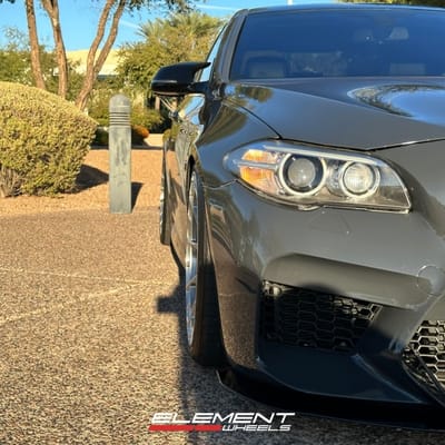 20 inch Staggered Variant Aure Raw Milled w/ Clear on a 2013 BMW 535i