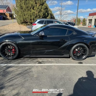 Staggered 19 inch Variant Maxim in Satin Black on a 2021 Toyota Supra