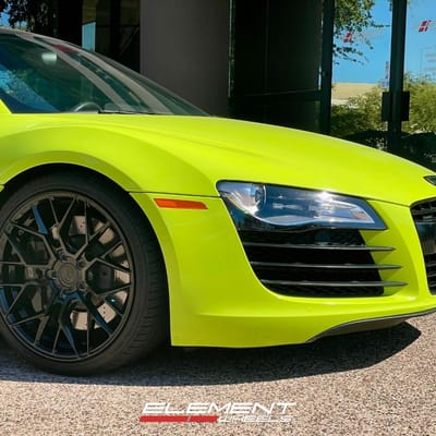 Staggered 19 inch Variant Radon in Gloss Black on a 2009 Audi R8