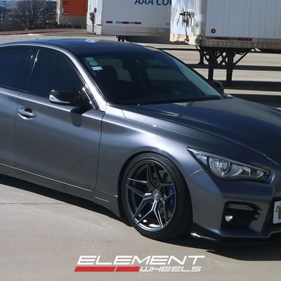 19 inch Variant Xenon Satin Gunmental on a 2014 Infiniti Q50
