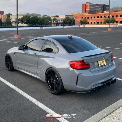 20 inch Staggered Variant Argon Gloss Piano Black on a 2017 BMW M2