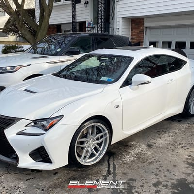 20 inch Staggered Ferrada Forge-8 FR5 Machine Silver on a 2015 Lexus RC-F