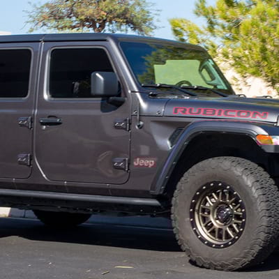 17 inch ICON Alpha Bronze on a 2018 Jeep Wrangler JL Rubicon