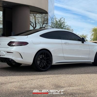 20 inch Staggered Variant Krypton in Gloss Black on a 2021 Mercedes-Benz C63