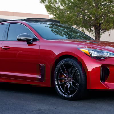 20 inch Staggered Variant Krypton Super Black Chrome on a 2021 Kia Stinger GT1 RWD