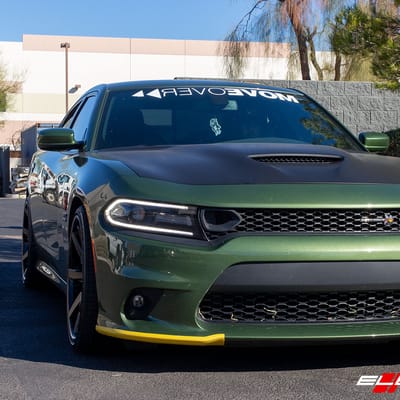 22 inch Staggered Ferrada FR1 Matte Bronze w/ Gloss Black Lip on a 2020 Dodge Charger RWD w/ 6 Piston Brembo