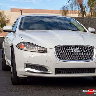 20 inch Staggered Verde V99 Axis Satin Black on a 2020 Jaguar XF 2.0 RWD