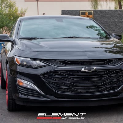 20 inch Variant Xenon Gloss Red on a 2020 Chevrolet Malibu
