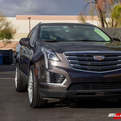 22 inch Verde V22 Duo Satin Silver Machined on a 2017 Cadillac XT5