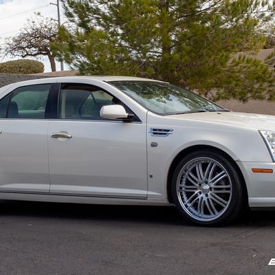 20 inch XIX X23 Silver w/ Machined Face (Chrome Stainless Steel Lip) on a 2008 Cadillac STS