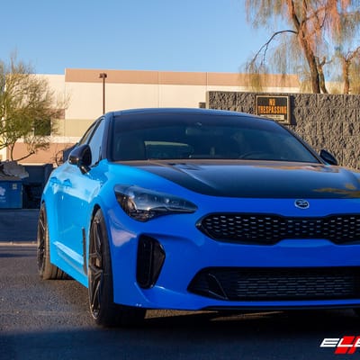 20 inch Staggered Variant Xenon Satin Black on a 2018 Kia Stinger GT2 RWD