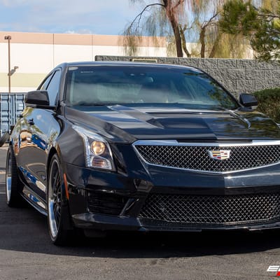 19 inch Staggered MRR GT1 Black Machined Lip on a 2016 Cadillac ATS-V Sedan