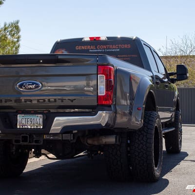 22 inch Fuel Triton Dually Black & Milled D581 on a Lifted 2019 Ford F-350 Dually