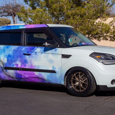 17 inch F1R F105 Bronze w/ Black Lip on a 2011 Kia Soul w/ Lowering Coilovers