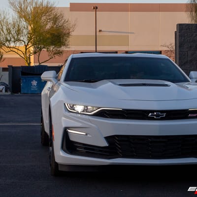 20 inch Staggered Niche Misano Gloss Black M119 on a 2021 Chevrolet Camaro SS
