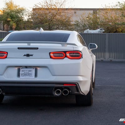 20 inch Staggered Niche Misano Gloss Black M119 on a 2021 Chevrolet Camaro SS