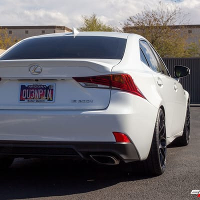19 inch Staggered MRR UO2 Matte Black on a 2017 Lexus IS200t