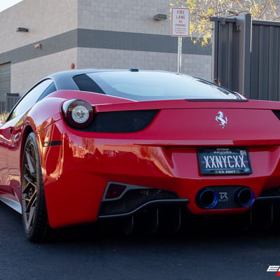 20 inch Staggered Variant Radon Satin Bronze on a 2015 Ferrari 458 Italia