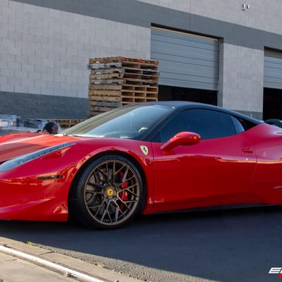 20 inch Staggered Variant Radon Satin Bronze on a 2015 Ferrari 458 Italia