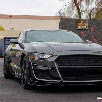 19 inch Staggered Niche Gamma Matte Black M190 on a 2018 Ford Mustang S550 GT