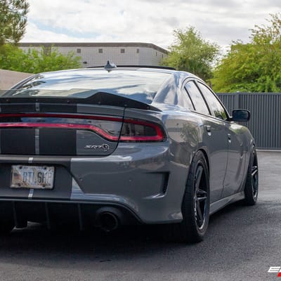 20 inch Ferrada CM1 Matte Graphite w/ Gloss Black Lip on a 2018 Dodge Charger