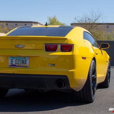 20 inch Staggered MRR M017 Camaro 1LE Replica Wheels Gloss Black on a 2012 Chevrolet Camaro