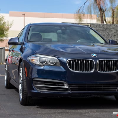 20 inch Staggered Ferrada FR4 Machine Silver w/ Chrome Lip on a 2014 BMW 528i
