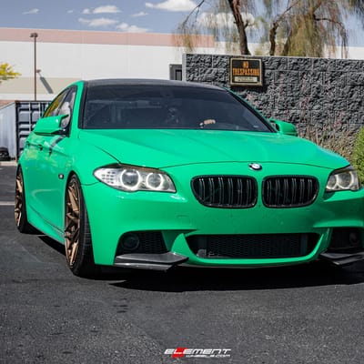 20 inch Staggered Variant Radon Satin Bronze on a Lowered 2013 BMW 535i