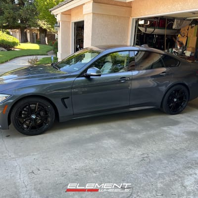19 Inch Staggered Curva Concept Cff70 in Gloss Black on a 2017 BMW 4-Series RWD