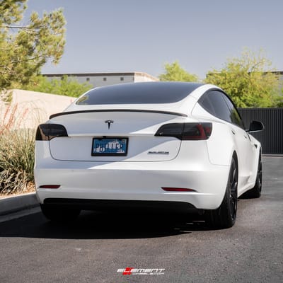 20 inch Varro VD38X Satin Black on a Lowered 2021 Tesla Model 3 AWD