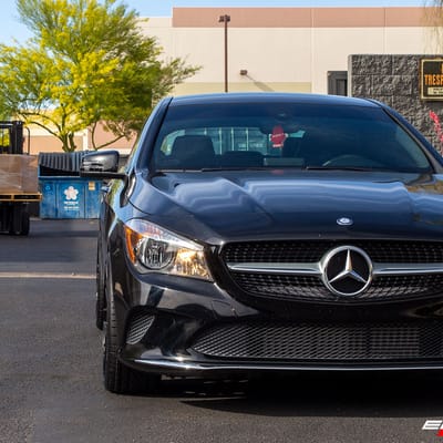 19 inch Niche Gamma Matte Black M190 on a 2018 Mercedes Benz CLA250
