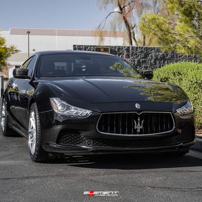 20 inch Staggered Ferrada FR2 Machine Silver w/ Chrome Lip on a 2016 Maserati Ghibli
