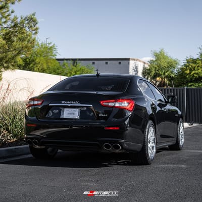 20 inch Staggered Ferrada FR2 Machine Silver w/ Chrome Lip on a 2016 Maserati Ghibli