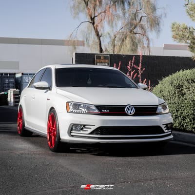 19 inch Niche Sector Candy Red M213 on a 2016 Volkswagen Jetta GLI