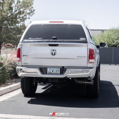 18 inch RBP 94R Gloss Black w/ Chrome Accents on a Leveled 2017 Dodge Ram 2500
