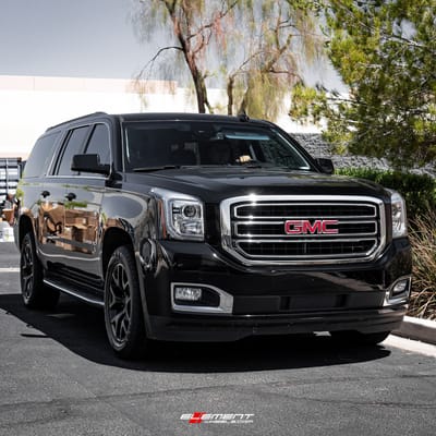 20 inch GMC Sierra Replica Wheel Satin Black FR44 on a 2019 GMC Yukon XL