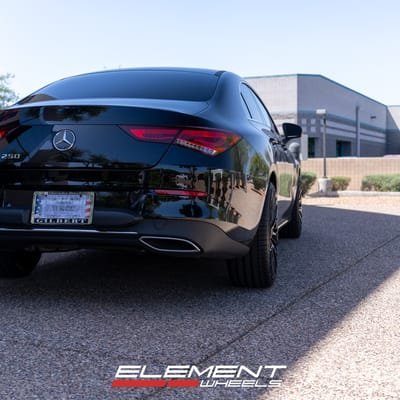 20 Inch Lexani Aries in Full Gloss Black on a 2022 Mercedes Benz CLA250