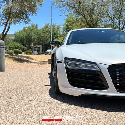 Staggered 19 inch Variant Radon in Gloss Piano Black on a 2008 Audi R8