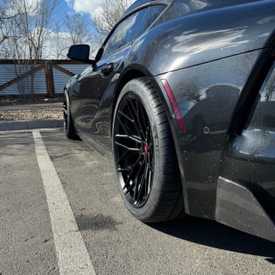 Staggered 19 inch Variant Maxim in Satin Black on a 2021 Toyota Supra