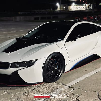 21 inch Staggered Vossen HF-5 in Satin Black on a 2016 BMW i8