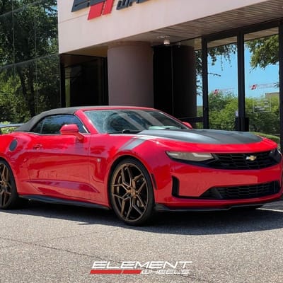Staggered 22 inch Rohana RFX11 in Brushed Bronze on a 2019 Chevrolet Camaro