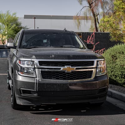 22 inch Dub 8-Ball Matte Black Milled S187 on a 2017 Chevrolet Tahoe LT