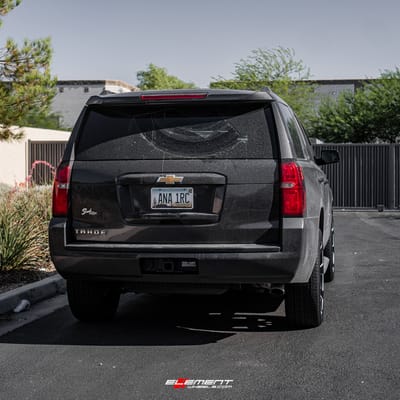22 inch Dub 8-Ball Matte Black Milled S187 on a 2017 Chevrolet Tahoe LT