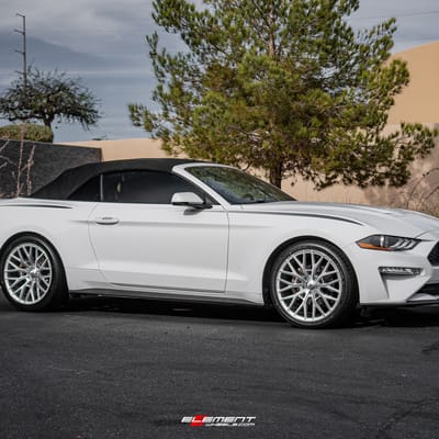 20 inch Staggered Asanti ABL-21 Brushed Silver on a 2018 Ford Mustang